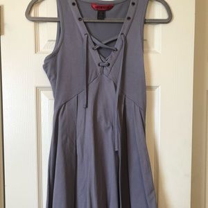 Gray lace up dress